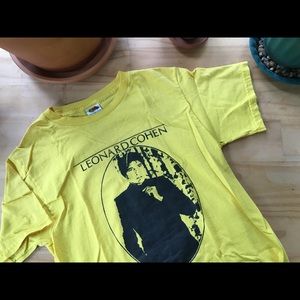 Bright Yellow Leonard Cohen Band T-shirt